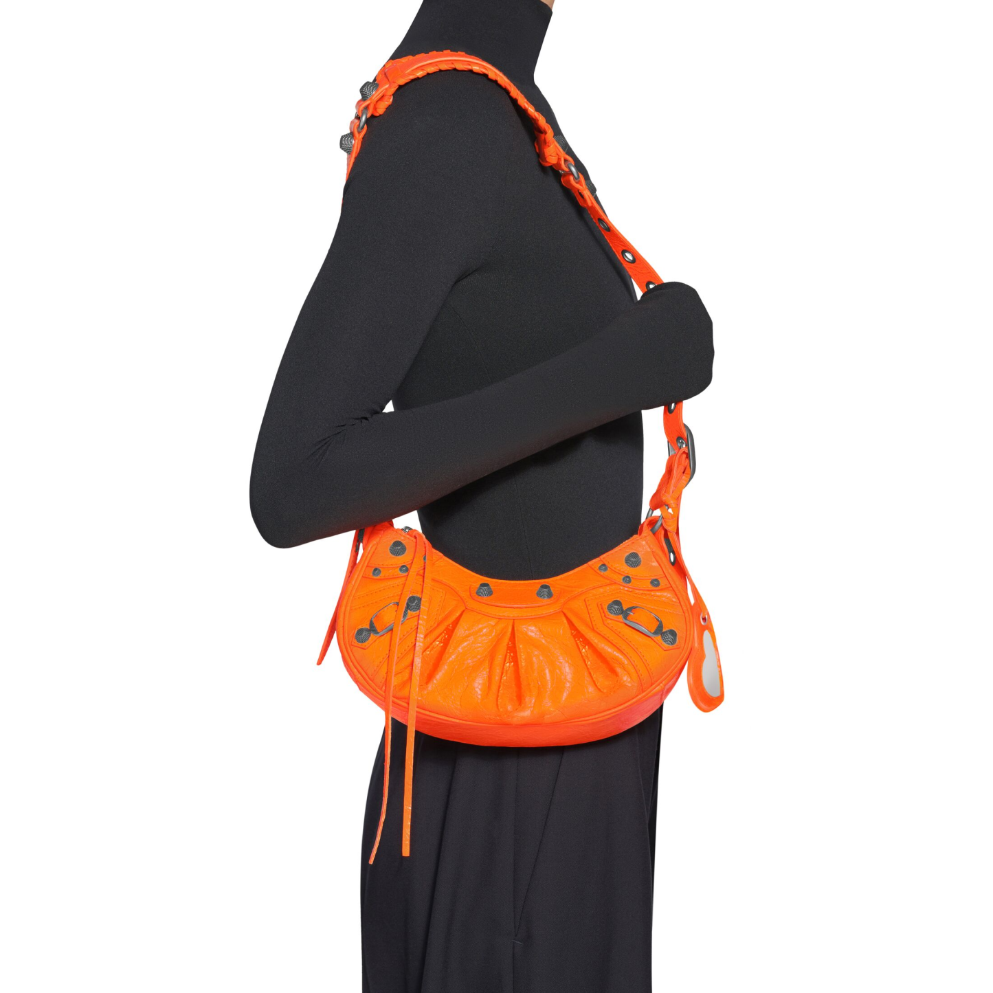 WOMEN'S LE CAGOLE XS SHOULDER BAG IN FLUO ORANGE